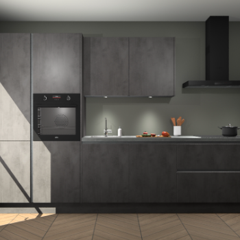 Beton Antraciet greeploze keuken Selfoss 98135