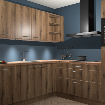 Goud eiken keuken Luanda 29881