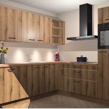 Goud eiken keuken Luanda 29884