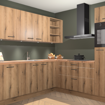 Goud eiken keuken Luanda 29885