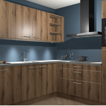 Goud eiken keuken Luanda 29888