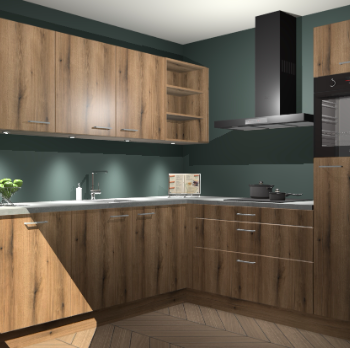 Goud eiken keuken Luanda 29889