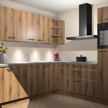 Goud eiken keuken Luanda 29891