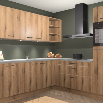 Goud eiken keuken Luanda 29892