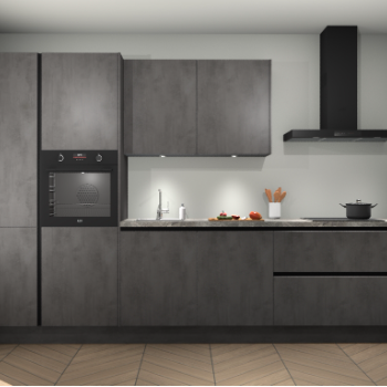 Beton Antraciet greeploze keuken Selfoss 98158