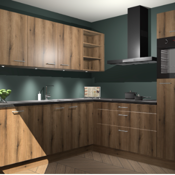 Goud eiken keuken Luanda 29895