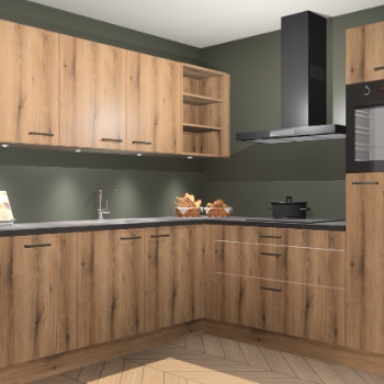 Goud eiken keuken Luanda 29898