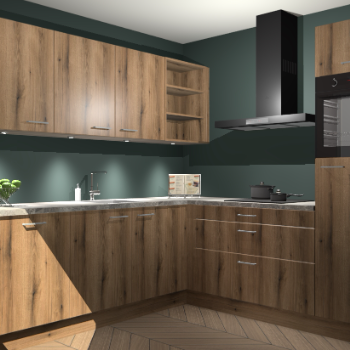 Goud eiken keuken Luanda 29901