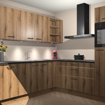 Goud eiken keuken Luanda 29903