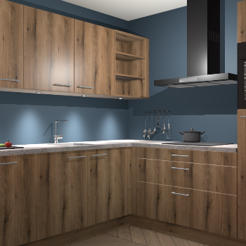 Goud eiken keuken Luanda 29906