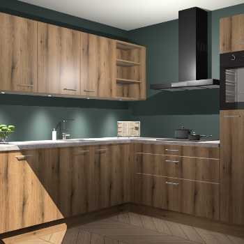 Goud eiken keuken Luanda 29907