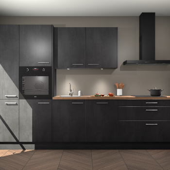 Beton Zwarte keuken Selfoss 98329