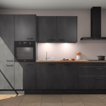 Beton Zwarte keuken Selfoss 98332