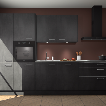 Beton Zwarte keuken Selfoss 98363