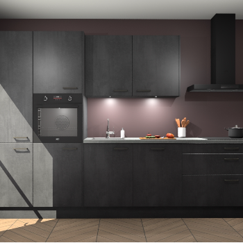 Beton Zwarte keuken Selfoss 98366