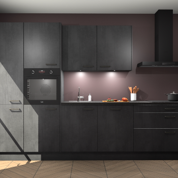 Beton Zwarte keuken Selfoss 98372