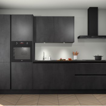 Beton Zwarte greeploze keuken Selfoss 98373