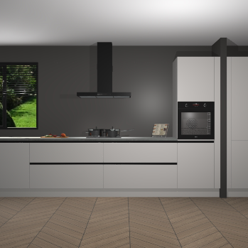 Zijdegrijze greeploze keuken Angola 97801