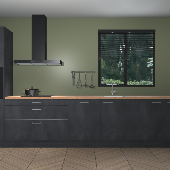 Beton Zwarte keuken Quito 96897