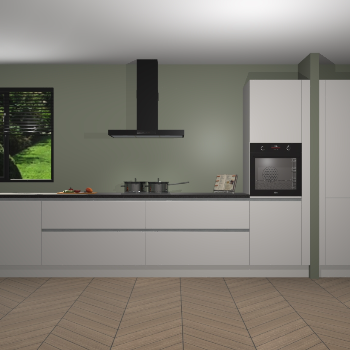 Zijdegrijze greeploze keuken Angola 97804