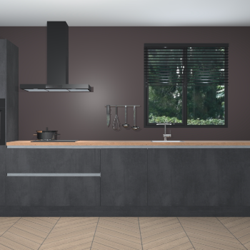 Beton Zwarte greeploze keuken Quito 96898