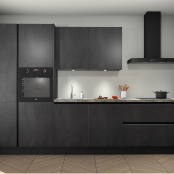 Beton Zwarte greeploze keuken Selfoss 98381