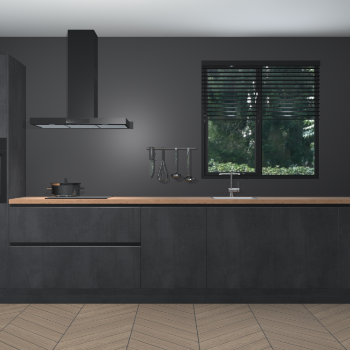 Beton Zwarte greeploze keuken Quito 96901