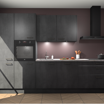 Beton Zwarte keuken Selfoss 98392