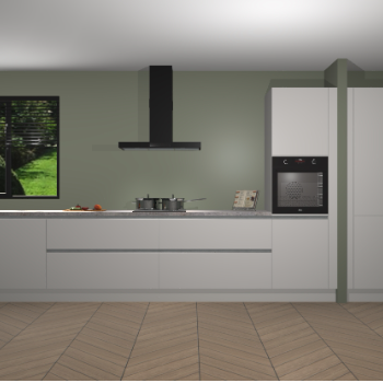 Zijdegrijze greeploze keuken Angola 97816