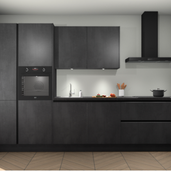 Beton Zwarte greeploze keuken Selfoss 98399