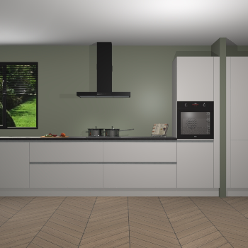 Zijdegrijze greeploze keuken Angola 97822