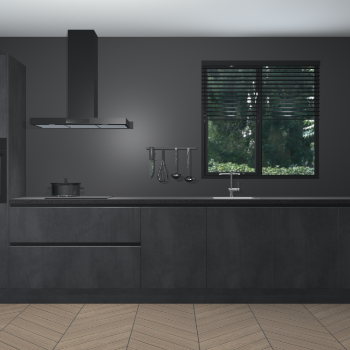 Beton Zwarte greeploze keuken Quito 96914
