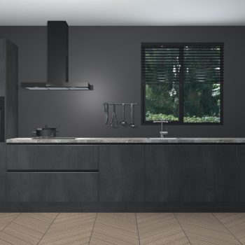 Beton Zwarte greeploze keuken Quito 96950