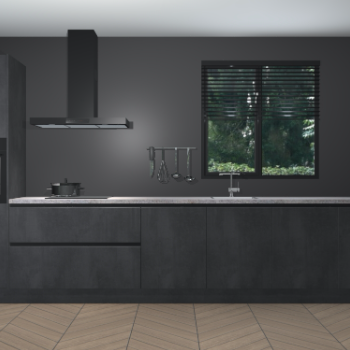 Beton Zwarte greeploze keuken Quito 96956