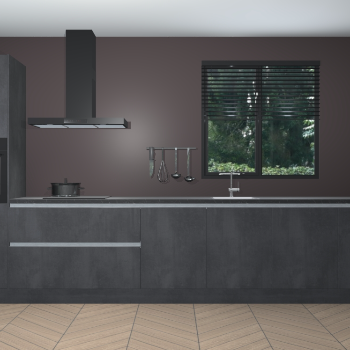 Beton Zwarte greeploze keuken Quito 96989