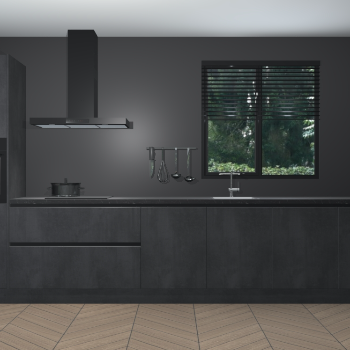 Beton Zwarte greeploze keuken Quito 96993