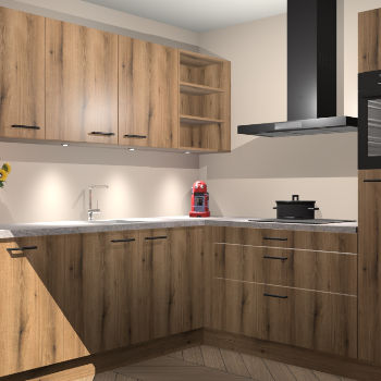 Goud eiken keuken Luanda 29909