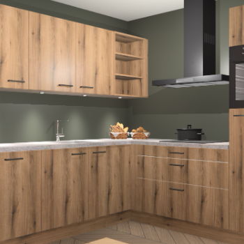 Goud eiken keuken Luanda 29910