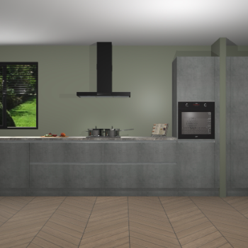 Beton Parelgrijs greeploze keuken Angola 98008