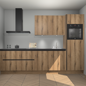 Goud Eiken greeploze keuken Havana 98679