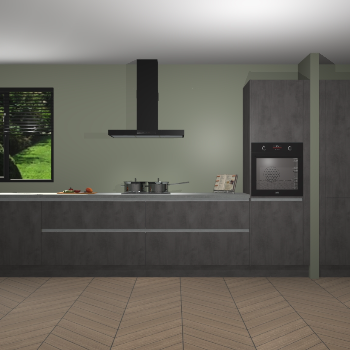 Beton Antraciet greeploze keuken Angola 98032