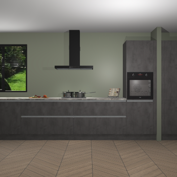 Beton Antraciet greeploze keuken Angola 98044