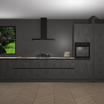 Beton Antraciet greeploze keuken Angola 98047