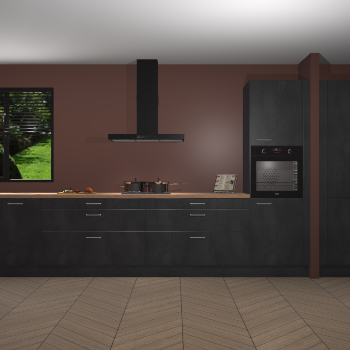 Beton Zwarte keuken Angola 98061