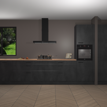 Beton Zwarte keuken Angola 98063