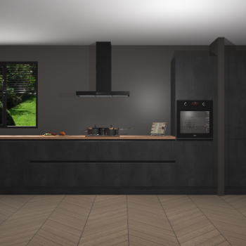 Beton Zwarte greeploze keuken Angola 98065