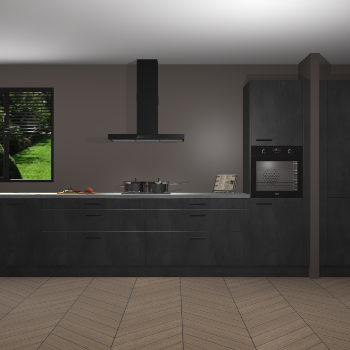 Beton Zwarte keuken Angola 98070