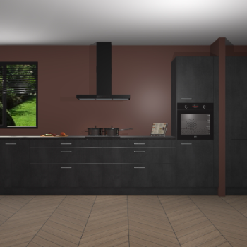 Beton Zwarte keuken Angola 98074