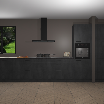 Beton Zwarte keuken Angola 98076