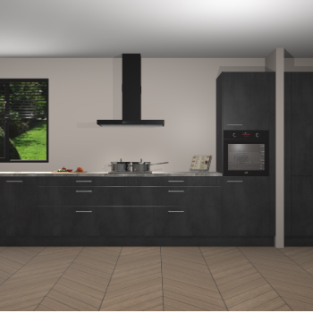 Beton Zwarte keuken Angola 98079